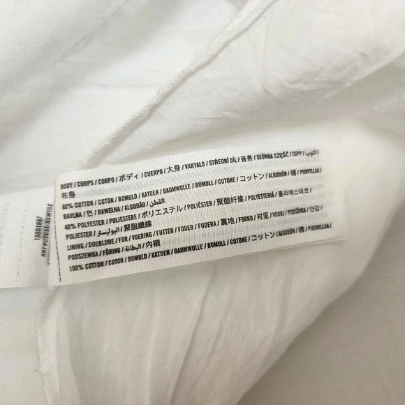 Abercrombie & Fitch White Puff Sleeve Tie  Babydoll Dress S Cottagecore Fairy - Picture 8 of 10